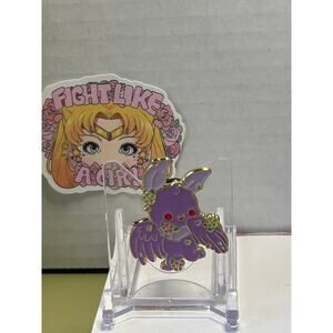 Bright Bat Enamel Pin Purple Bat Flower Mothman